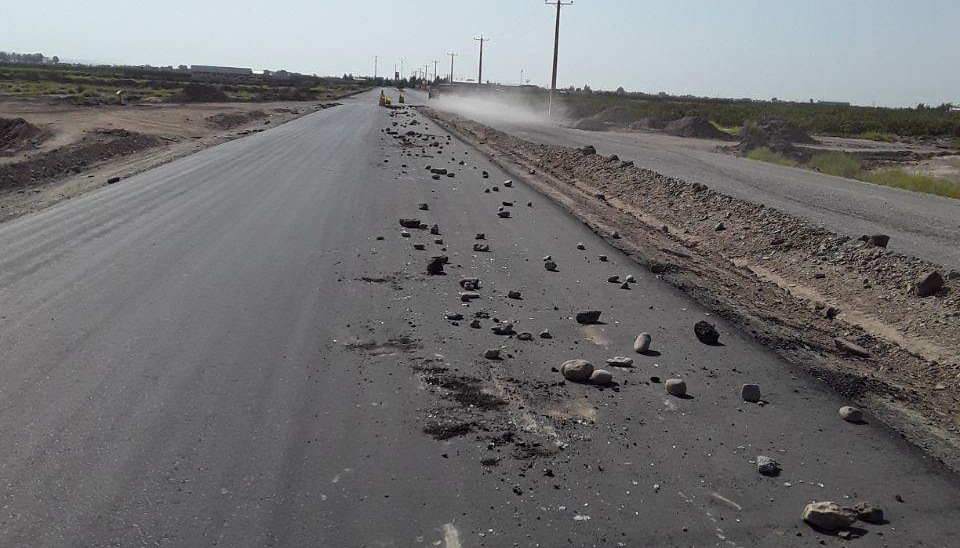حادثه برای موتورسوار در جاده انار-امینشهر