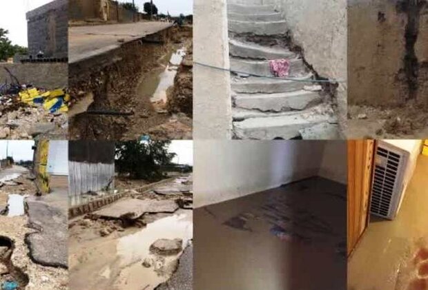 خسارت باران به زیرساخت ها در لامرد