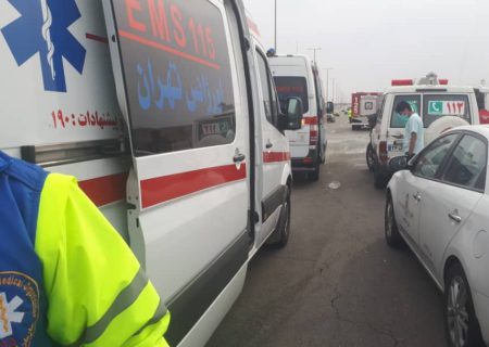 حادثه واژگونی اتوبوس جم – فیروزآباد ۱۸ مصدوم داشت
