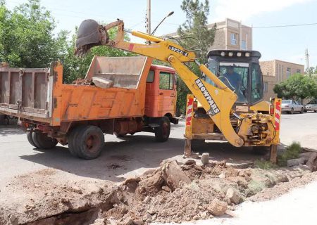 بهسازی پیاده‌رو و جداول خیابان شهید باهنر انار